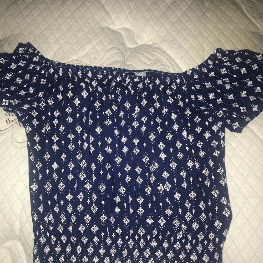 Navy blue juniors xs off the shoulder top